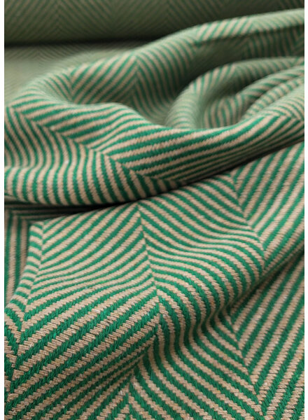 A la Ville groen diagonale print - geweven jacquard