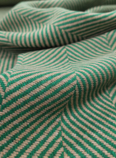 A la Ville green diagonal print - woven jacquard
