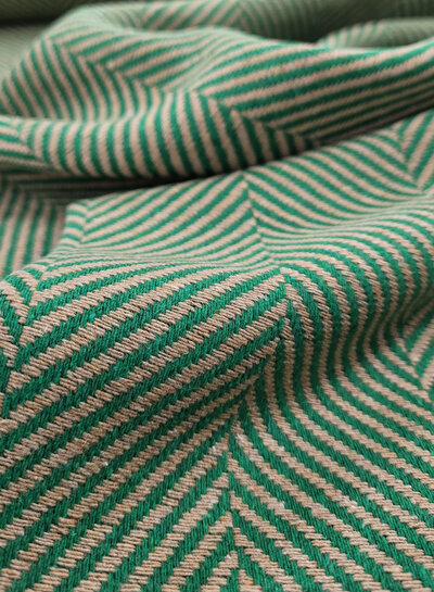 A la Ville groen diagonale print - geweven jacquard