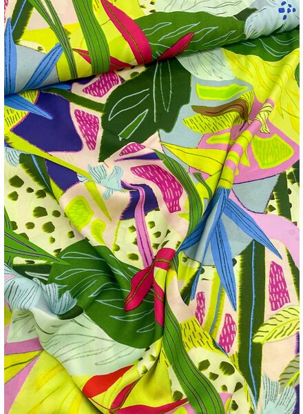 Marylene Madou jungle with neon pink and yellow - beautiful Italian viscose