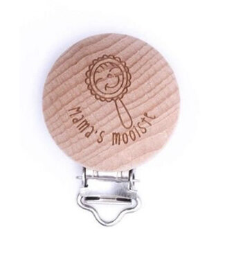 mom's most beautiful - wooden pacifier clip - packed per 2 pieces