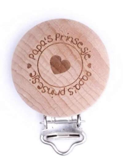 daddy's princess - wooden pacifier clip - packed per 2 pieces