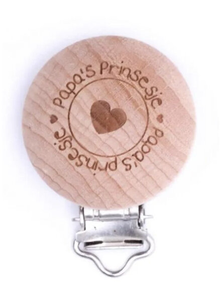 daddy's princess - wooden pacifier clip - packed per 2 pieces