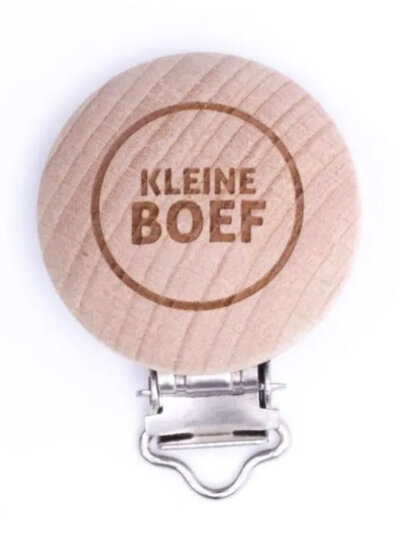 kleine boef - houten fopspeenklem - verpakt per 2 stuks
