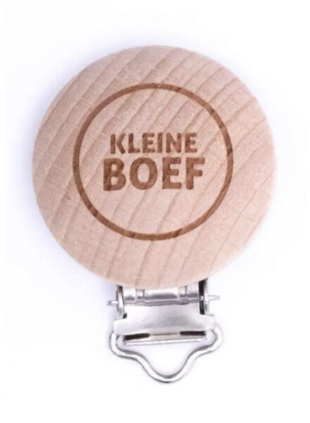 kleine boef - houten fopspeenklem - verpakt per 2 stuks