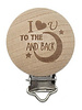 To the moon and back - houten fopspeenklem - verpakt per 2 stuks