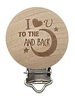To the moon and back - wooden pacifier clip - packed per 2 pieces