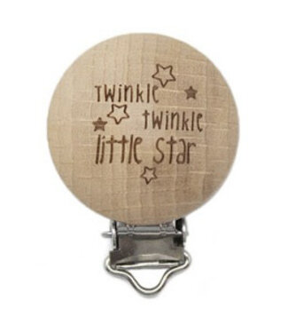 twinkle twinkle - wooden pacifier clip - packed per 2 pieces