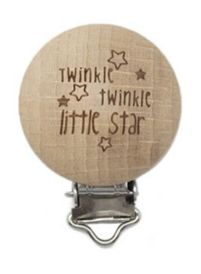 twinkle twinkle - houten fopspeenklem - verpakt per 2 stuks