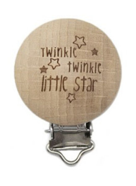 twinkle twinkle - wooden pacifier clip - packed per 2 pieces