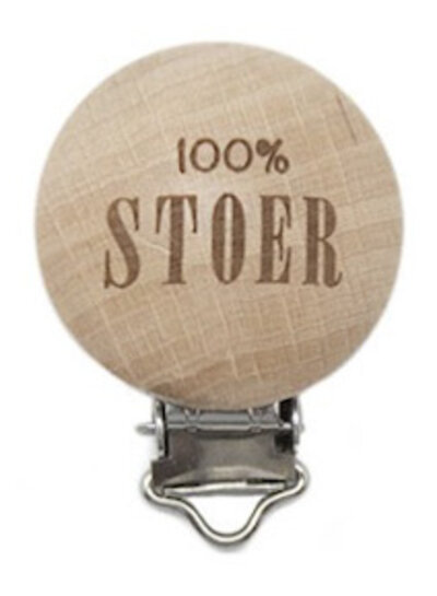 100% stoer - houten fopspeenklem - verpakt per 2 stuks