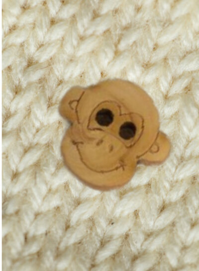 M. monkey - wooden button 15mm