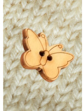 butterfly wooden button - 19 mm