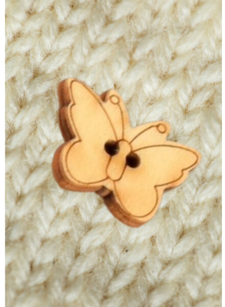 M. butterfly wooden button - 19 mm