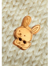 rabbit wooden button - 19 mm