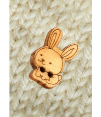rabbit wooden button - 19 mm