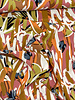 M. ocher painted flowers - supple fabric