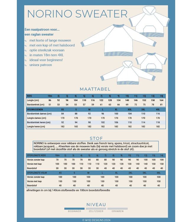 Wisj patterns Norino sweater - kids & volwassenen
