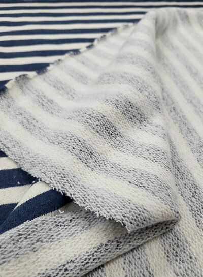 M. navy blue stripes - sturdy knitted French terry