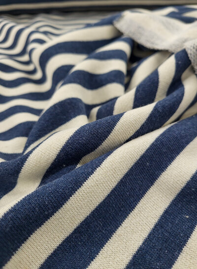 M. navy blue stripes - sturdy knitted French terry