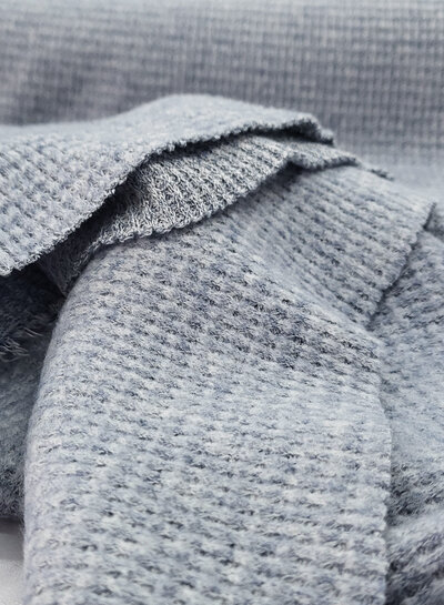 M. gray blue - super soft knitted viscose with waffle structure