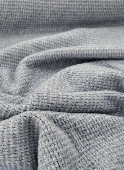 M. gray blue - super soft knitted viscose with waffle structure