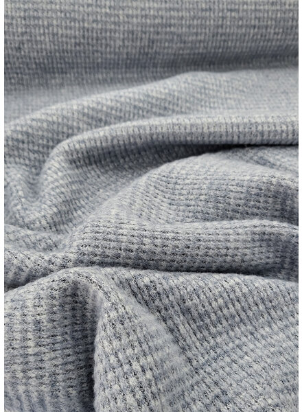 M. gray blue - super soft knitted viscose with waffle structure