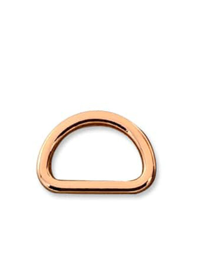 ZipperZoo D-ring 20 mm - gelast - rose gold - verpakt per 2