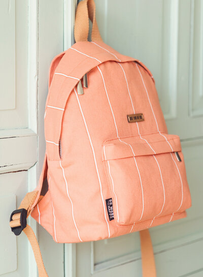 See You at Six Verticals NNMNN - Cotton Canvas Gabardine Twill - Melon Punch