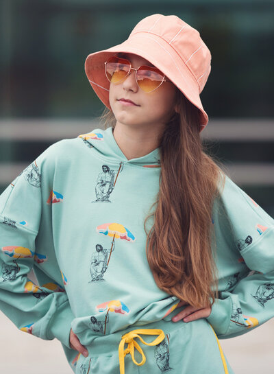 See You at Six Verticals NNMNN - Katoen Canvas Gabardine Twill - Melon Punch