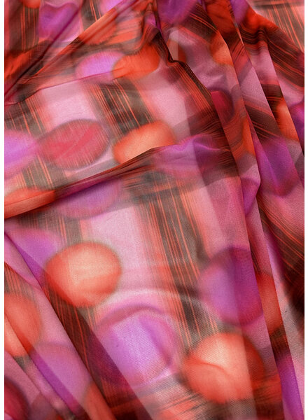 deadstock rosy circles mesh mirage - beautiful mesh fabric, straight from Italy!