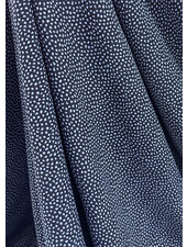 deadstock marineblauw met fijne blauwe stipjes - Italiaanse viscose crepe