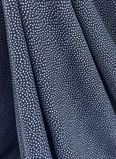 deadstock navy blue with fine blue dots - Italian viscose crepe