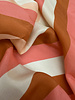 deadstock 50 shades of peach - beautiful Italian satin with horizontal stripes