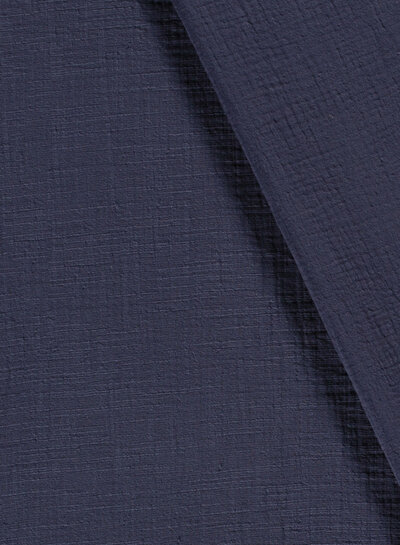 M. navy linen cotton mix double gauze / plain tetra