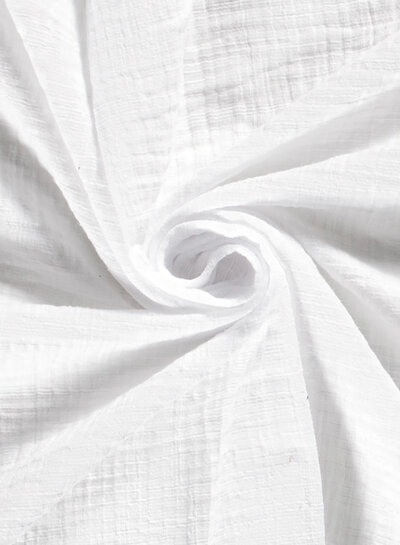 white linen cotton mix double gauze / plain tetra