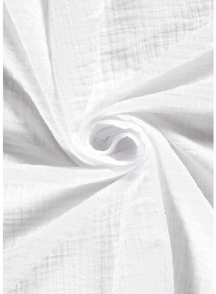 white linen cotton mix double gauze / plain tetra