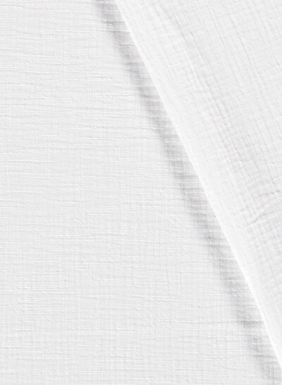 white linen cotton mix double gauze / plain tetra