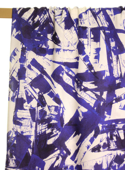 Atelier Jupe white and blue graphic print - viscose