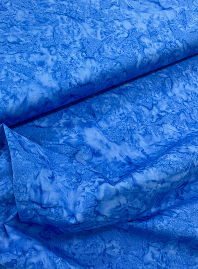 Eyelike fabrics medium blue  batik - katoen