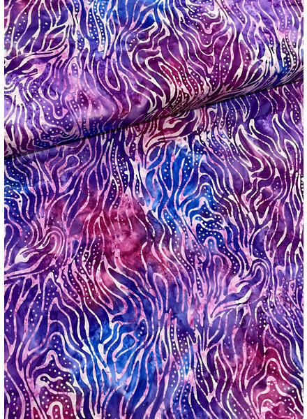 Eyelike fabrics waves paars batik - katoen