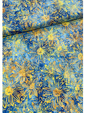 Eyelike fabrics sunflowers batik blue - cotton