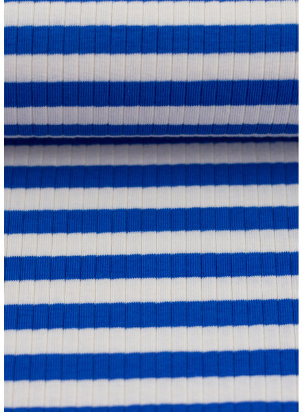 Swafing cobalt and white striped jersey - beautiful jersey with rib