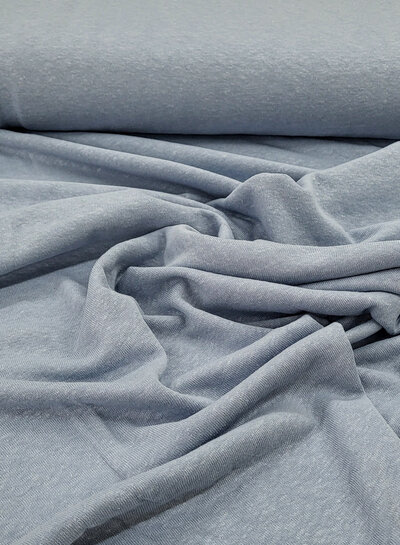 M. dusty blue - stretchy, knitted linen viscose mix