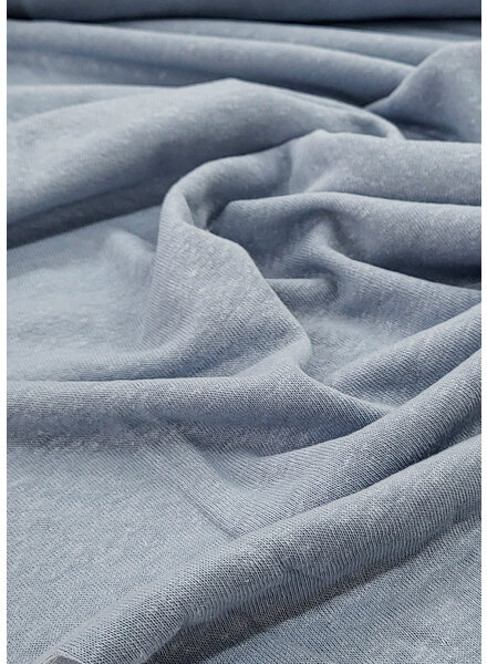 dusty blue - stretchy, knitted linen viscose mix