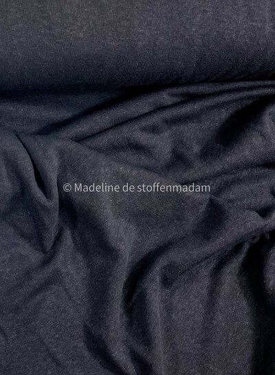 black - stretchy knitted linen viscose mix