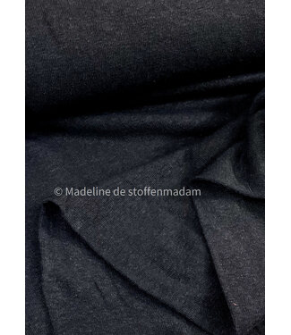 black - stretchy knitted linen viscose mix