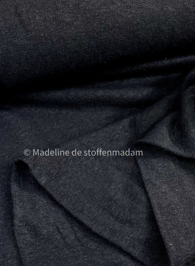 black - stretchy knitted linen viscose mix