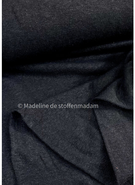 M. zwart - rekbare gebreide linnen viscose mix