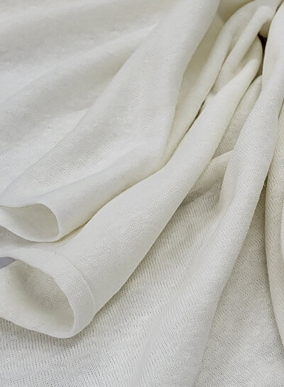 M. cloud white - stretchy knitted linen viscose mix